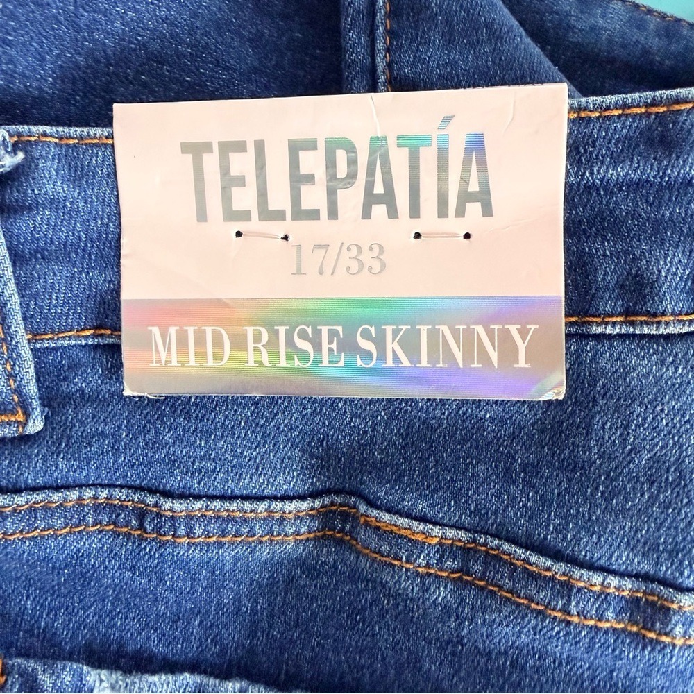 Telepatia Women's Dark Blue High-Rise Skinny Jeans - Picture 4 of 7